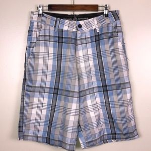 SWISS CROSS Plaid Flat Front Men's Shorts